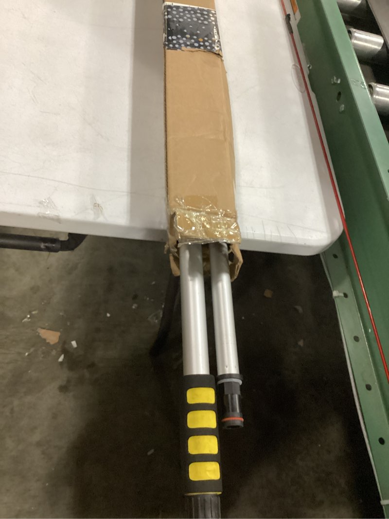 Condition photo showing Good Condition for gutter cleaning tools from the ground, 16ft(24ft reach) telescopic gutter cleaner tools, rain gutters cleaning wand with hose attachment and bendable sprayer