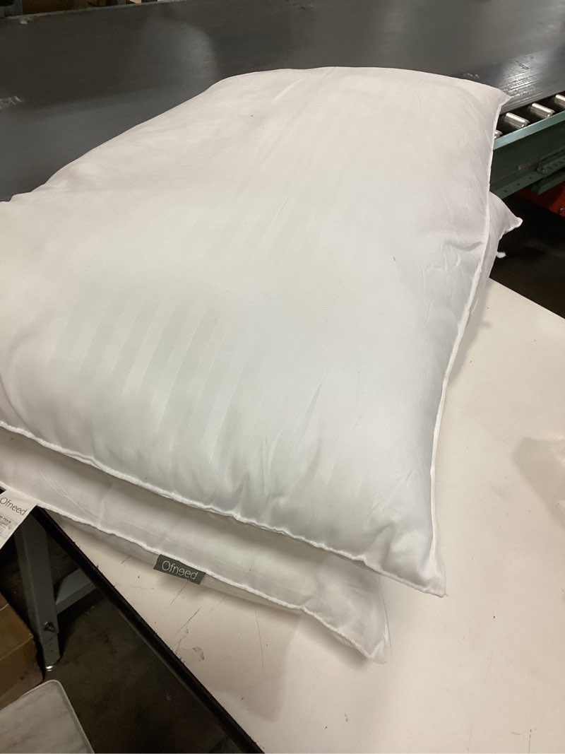 Condition photo showing Good Condition for Queen Size Pillows Set of 2 Down Alternative – Soft & Fluffy Queen Pillow with Soft & Brushed Cover, Hotel Quality Pillows for Bed, Perfect Bed Pillows for Side and Back Sleepers, Size 20"x28" Queen Microfiber Cover