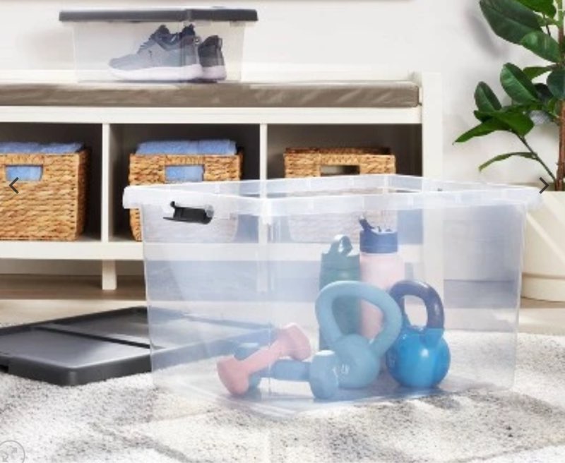 Brightroom Stackable Latching Bin, 69 Quart, 24”L x 16”W x 13.75”H 3 Pack 