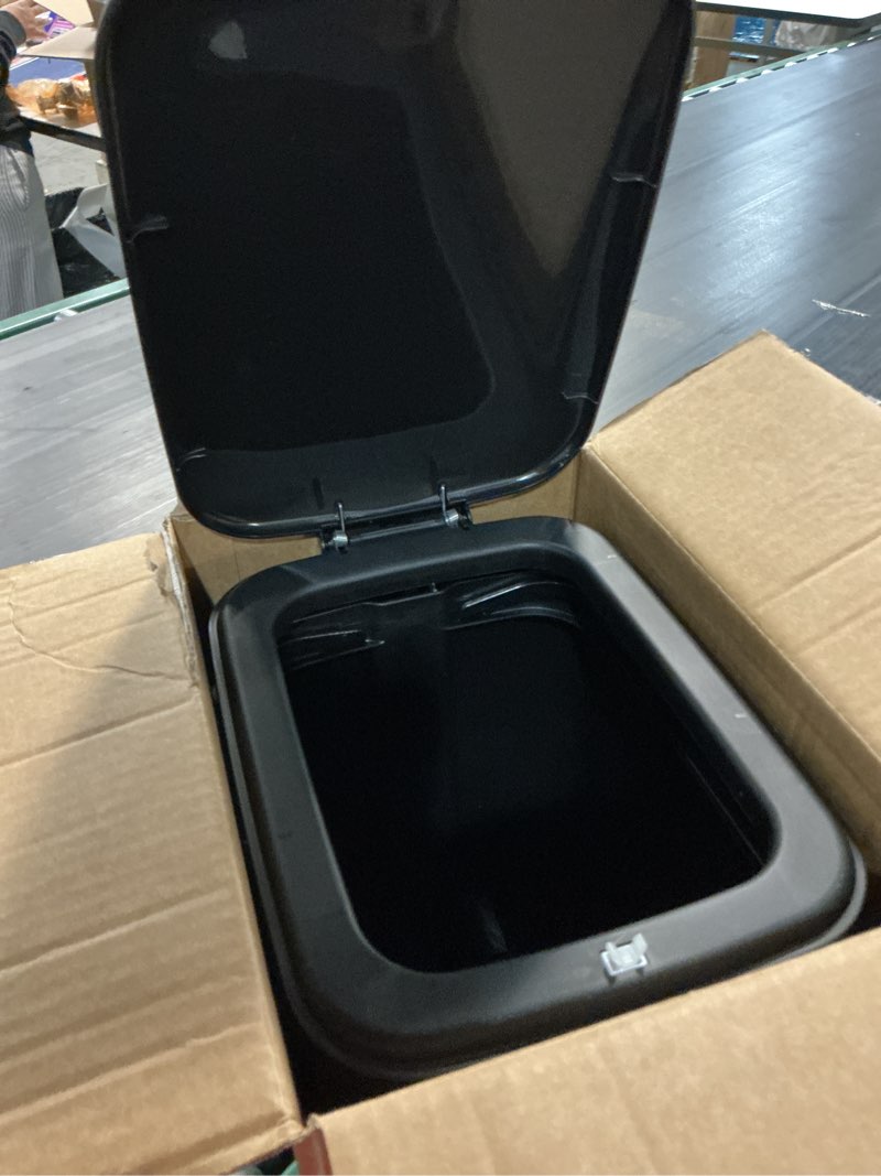 Condition photo showing Good Condition for dog poop trash can outside, 2.7gal dog waste trash can with lid, foot pedal, dog waste container with 20 bags, pet poop bucket with soft close for backyard odor control, black 10l black dog trash can