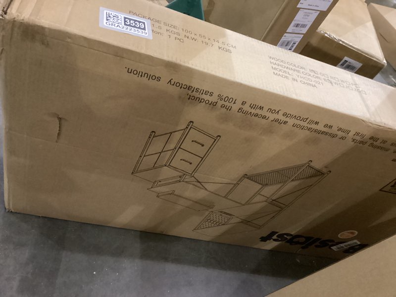 Condition photo showing New/Like New for Vanity Desk with 4 Storage Drawers - Modern Makeup Vanity Table with Charging Station, White Vanity Desk with Reversible Cabinet Dressing Table Set with Divided Organizers for Women Girls, White