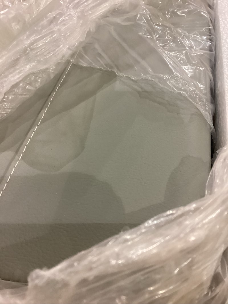 Condition photo showing New/Like New for Narrow Nightstand, Solid Wood Night Stand for Small Spaces, Couch, Gray Color 7.87in Wide Leather+wood-gray wide 7.87 inches