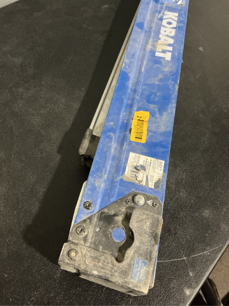 Condition photo showing As Is for kobalt 43-in w x 30-in h steel saw horse (1100-lb capacity)