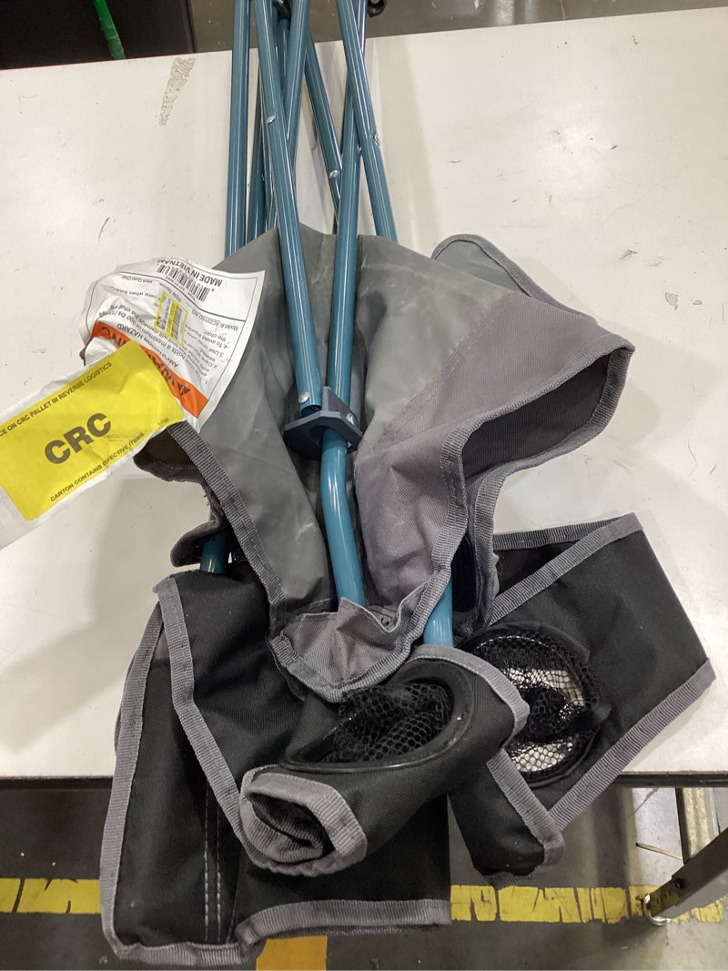 Condition photo showing As Is for folding mesh outdoor portable camping chair dark gray - all in motion™