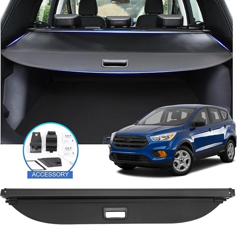 Fannyc Cargo Cover Fit for Ford Escape 2024 2023 2022 2021 2020 Accessories,Retractable Rear Trunk C