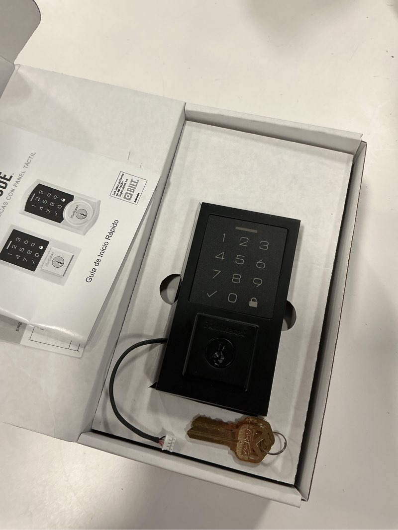 Condition photo showing As Is for 270 CNT 514 SMT RBP RCALFD Contemporary Smartcode Touchpad Deadbolt - Matte Black