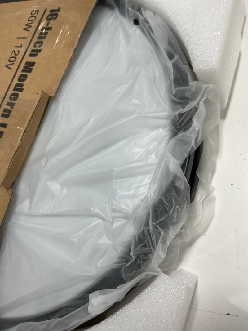 Condition photo showing Good Condition for gobright 16 inch 50w led ceiling lights, dimmable black flush mount ceiling light, 2700k/3000k/4000k/5000k/6500k adjustable, 5400lm super bright ceiling lamp for bedroom kitchen office, 1-pack 5cct-black 16 inch-50w-1 pack