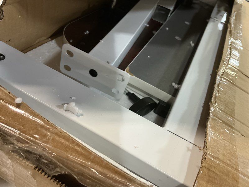 Condition photo showing Good Condition for Aconcept Dual Tilt-Swivel Desktop Overbed Bed-Side Table, Adjustable Height Laptop Standing Desk with Wheels, Folding Mobile TV Dinner Tray Table, White