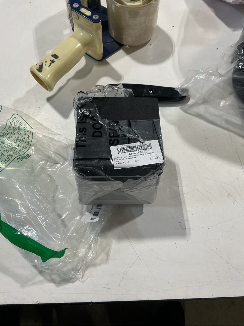 Condition photo showing Good Condition for 4 pcs 1" thick foam padding sheet with adhesive backing closed cell 4 inch x 4 inch self stick neoprene insulation foam sheet black for furniture cars speakers black 4 x 4 inches