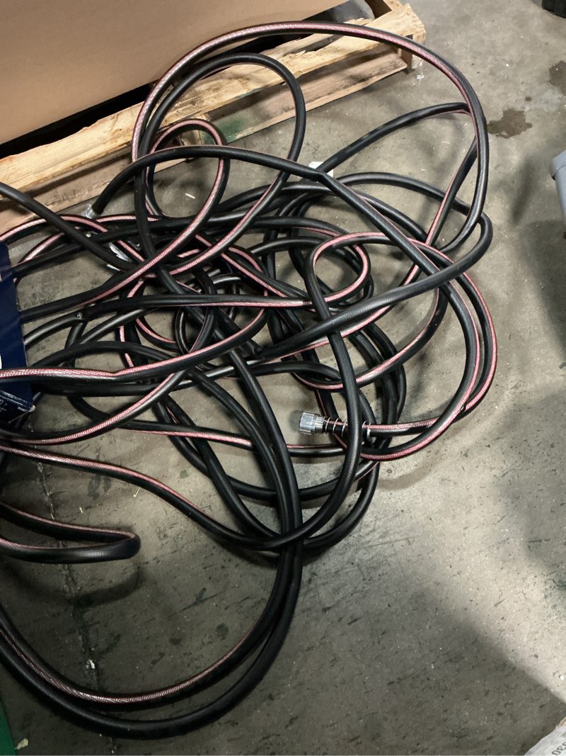 Condition photo showing As Is for neverkink max teknor apex 5/8-in x 100-ft contractor-duty kink free vinyl black coiled hose