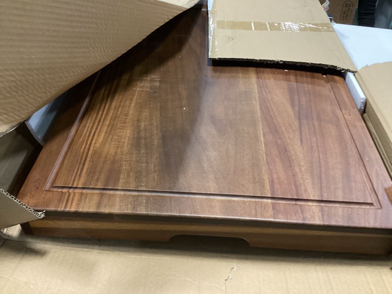 Condition photo showing Good Condition for Wood Stove Cover Board for Gas Range Stovetop, Acacia Noodle Board Electric Stove Cover for RV Stove Top, Extra Countertop Space for Kitchen Stovetop 30"L x 22"W (Brown)