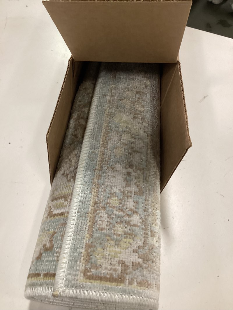 Condition photo showing Good Condition for Momeni Rugs Isabella Traditional Medallion Flat Weave Area Rug, 2' X 3', Blue Rectangular Blue 2' x 3' (Rectangular)