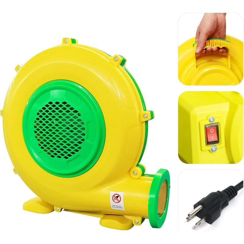 air blower for inflatables, 950watt 1.25hp bounce house blower, inflatable bubble house blower, electric fan pump for outdoor inflatable paint booth water slid? bouncy castle, jumper, blower corded