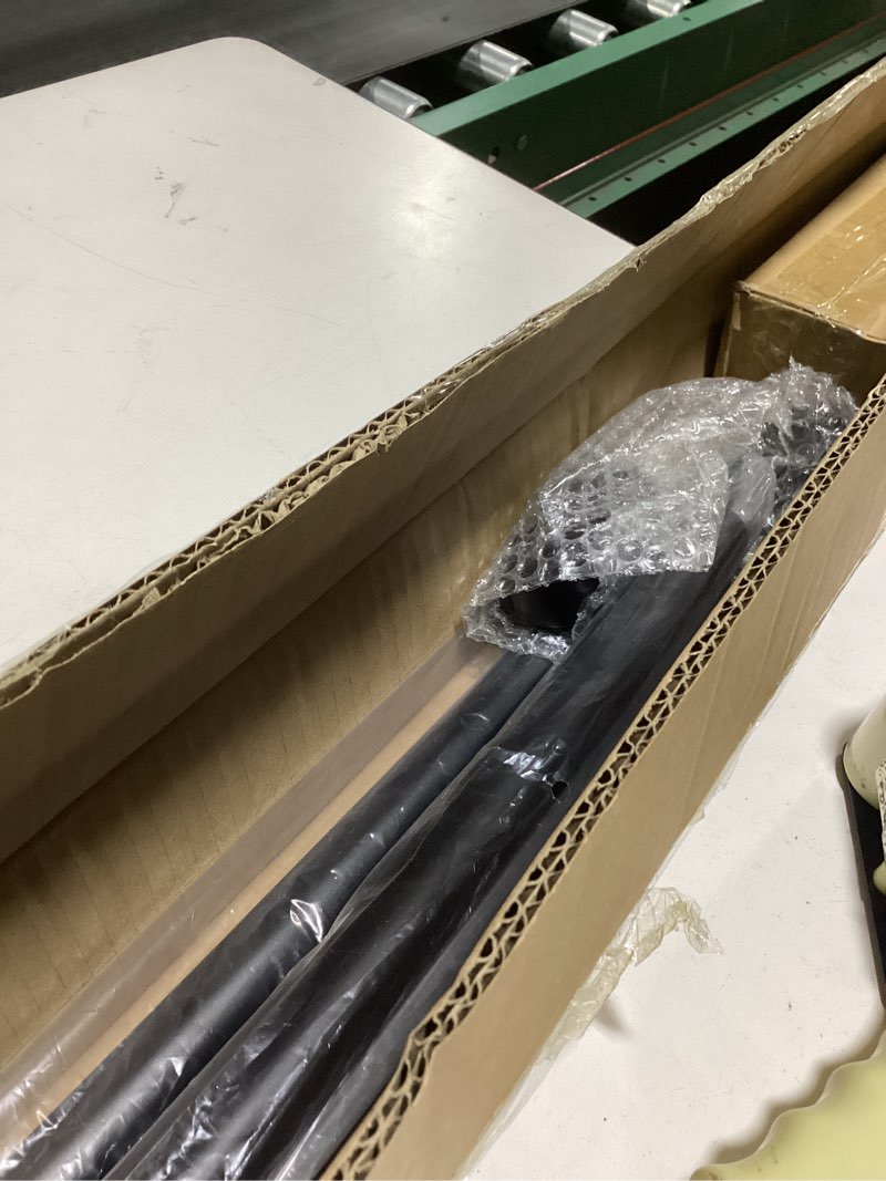 Condition photo showing Good Condition for Black Bay Window Curtain Rods with Aluminum End Cap Finials and Brackets,Adjustable 36-72 Inch Center Rod for windows (24-68’’), 20-36 Inch Side Rods for windows (16-32’’),1 Inch Diameter 20-36"&36-72"&20-36"(3 Sided) Black