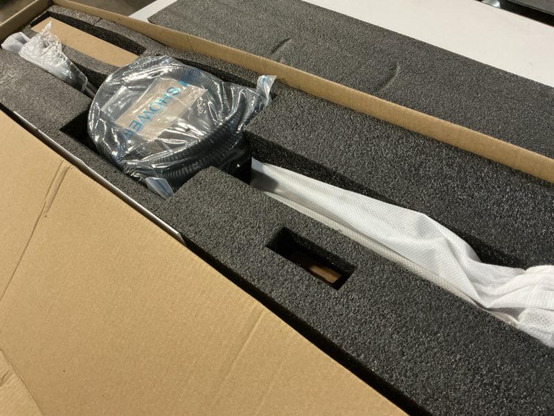 Condition photo showing Good Condition for Brass Shower Slide Bar Matte Black Hand Shower Head with Slide Bar and Hose, Wall Mount Handheld Shower Wand Holder, Height Adjustable Sliding Bar, Pt003 With Handheld