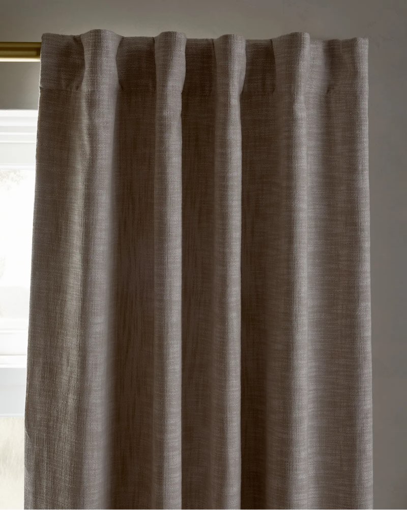 quince textured cotton true blackout curtain (only 1) oatmeal 48x84