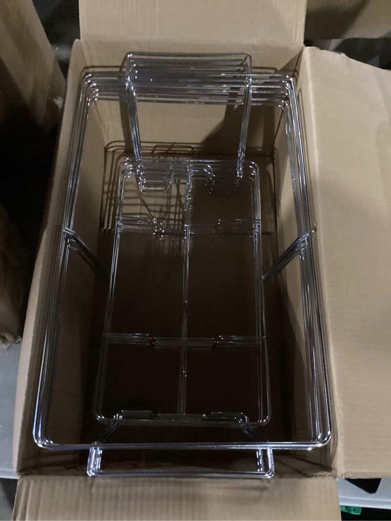 Condition photo showing Good Condition for 6 pack professional fixed chafing wire rack: heavy duty plated steel chafer stand for full size & half size steam table pans, industry compatible, stackable for catering, weddings & banquets