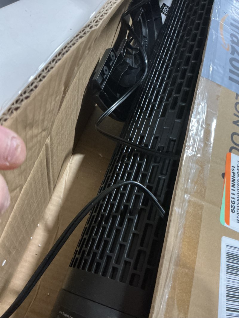 Condition photo showing As Is for Dreo Tower Fan for Bedroom, 90° Oscillating Fans that Blow Cold Air, 5 Speeds, 4 Modes with 26ft/s Velocity, 12H & 28dB Quiet Timer, Remote, Touch, 40" Standing Floor Fan for Home Office, Black Black Standard