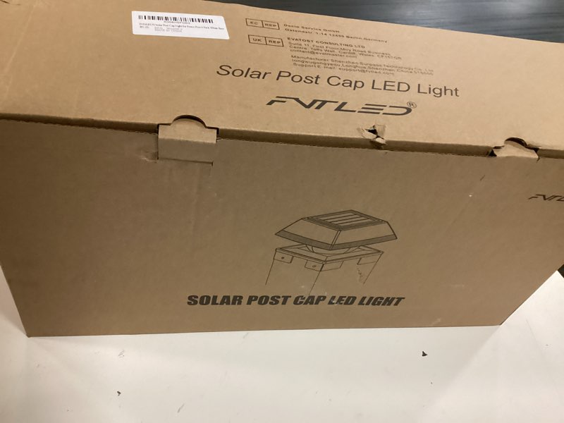 Condition photo showing New/Like New for solar post cap lights outdoor, adjustable base fits 3.5 to 5.5 inch wooden vinyl posts, 120lm dual color fence post solar lights, ip65 waterproof deck post cap lighting for patio porch backyard garden white 6 pack