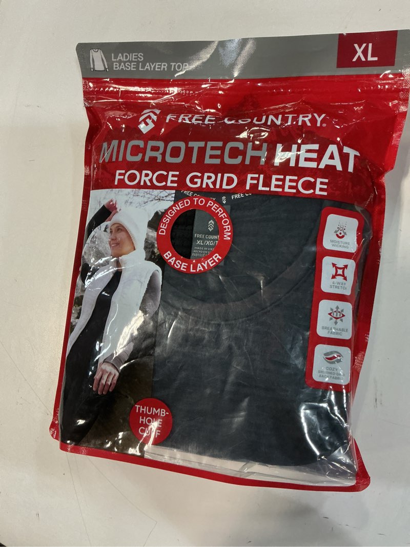 Condition photo showing New/Like New for free country microtech heat force grid fleece ladies size xl colors black