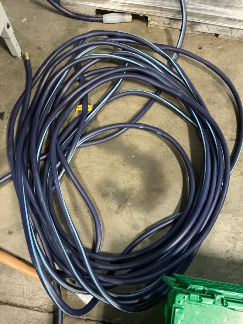 Condition photo showing As Is for project source 5/8-in x 100-ft medium -duty vinyl blue hose