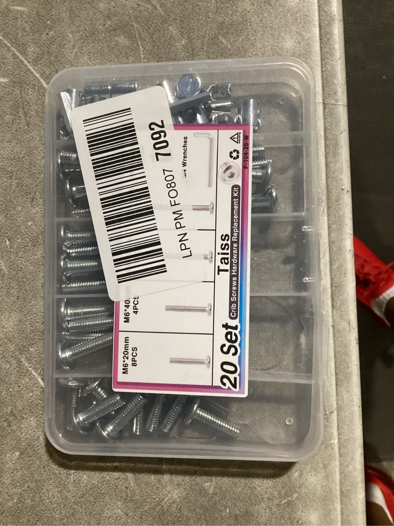 Condition photo showing New/Like New for taiss 20 set crib screws m6x20mm/40mm/60mm/80mm baby bed crib screws hardware replacement kit,bunk bed bolts hex socket cap screws bolt with barrel nuts/wrenches for beds furniture headboards silver