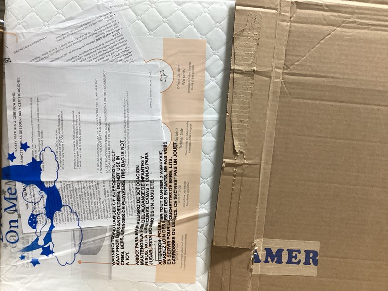 Condition photo showing New/Like New for Dream On Me Holly 3” Mini/Portable Crib Mattress, Greenguard Gold & BSA Certified, Fits Portable & Mini Cribs, Lightweight Fiber Core, Waterproof Vinyl Cover (38"x24"x3")