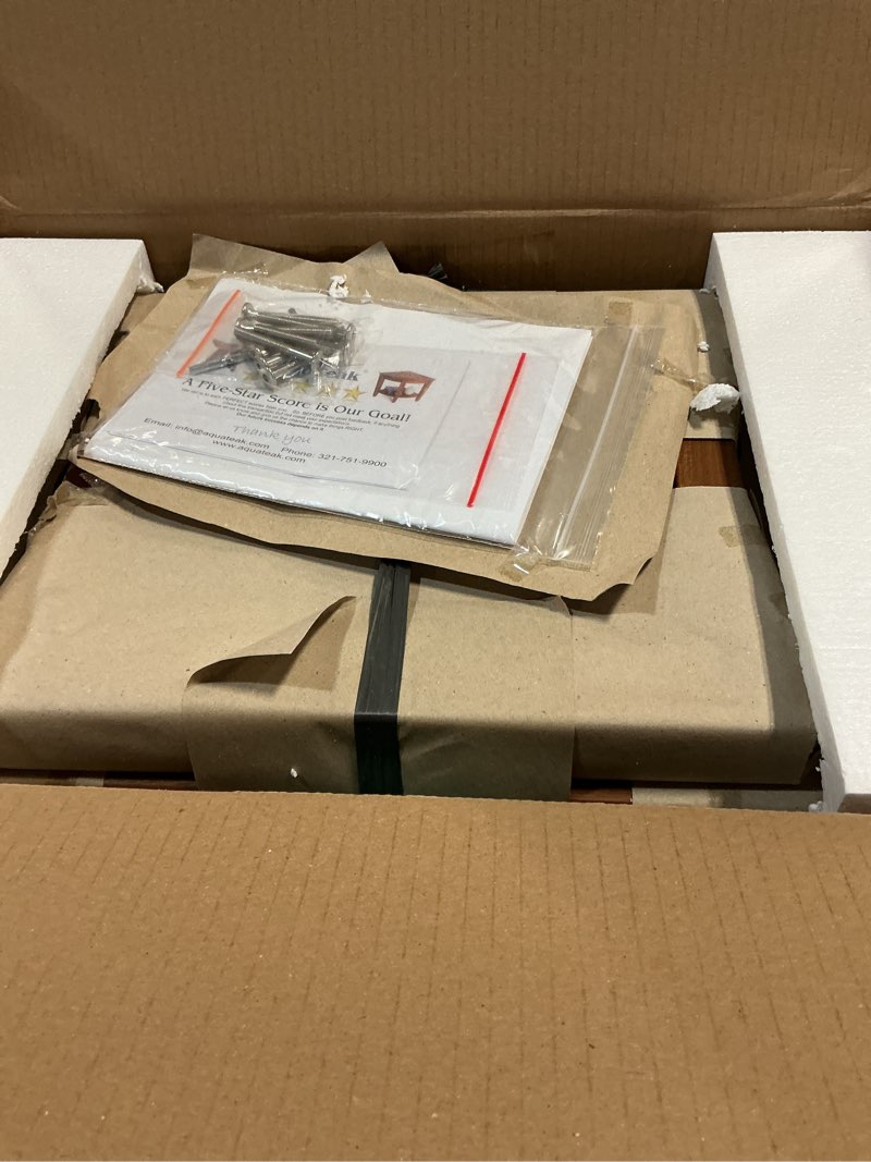 Condition photo showing New/Like New for AquaTeak Patented 18" Sumba Teak Shower Bench with Shelf A. Bench