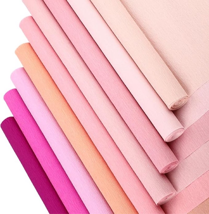 kisston 18 rolls crepe paper roll 20 inch 8 feet wide crepe paper streamer 70g diy flower wrapping s