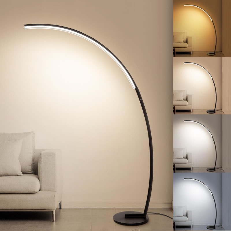 gaomon arc floor lamp for living room, 79" dimmable led floor lamp with 4 color temperatures 3000k-6