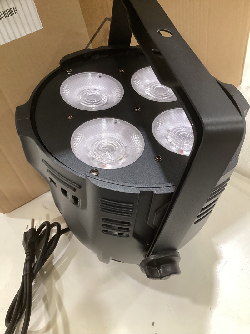 Condition photo showing Good Condition for 200w cob led stage lights, par can light warm & cool white stage spotlights with auto/dmx/master-slave/sound, uplights for events, wedding, party, church, concert, theater 2packs