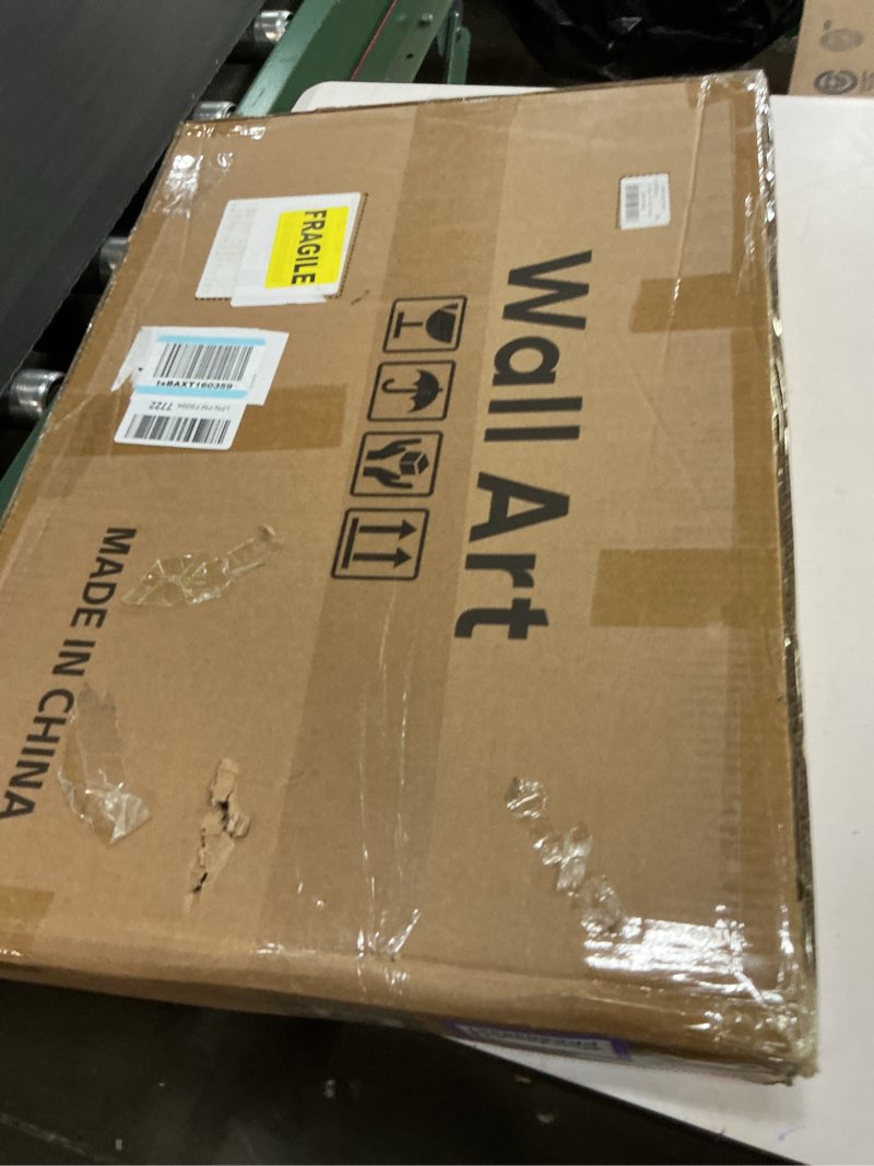 Condition photo showing New/Like New for Framed Coastal Wall Art for Living Room, 3 Piece Beach Surfboard Palm Tree Artwork for Walls, Large Ocean Surfing Seascape Picture Prints, Beach Coastal Wall Decor for Bedroom Hallway Office, 16x24 In 16" W x 24" H x 3Pcs 3 Piece with Mat-Coastal Surfing