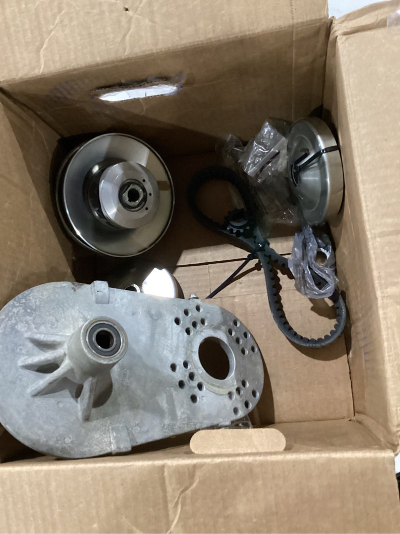Condition photo showing As Is for torque converter 30 series mini bike 2-7hp go kart cvt clutch 3/4 inch 10t #40/41/420&12t #35 chain drive belt pulley for predator 212cc, manco comet tav2 mini bike engine replace for 219552a 218353a 3/4" cvt clutch with 1 belt