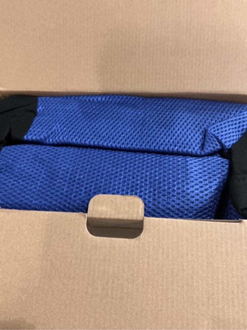 Condition photo showing New/Like New for CAROMOP Car Seat Covers Premium 3D Air Mesh Cloth Full Set Washable and Breathable Automotive Vehicle Seat Covers for Cars Interior, Universal Fit for Cars, Sedans, Trucks, SUVs (Black/Blue) Black/Blue Cloth Full Set