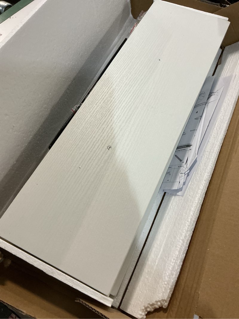 Condition photo showing Good Condition for floating shelves for wall, bathroom shelves over toilet, wall shelves & book shelf for room, hanging shelf, modern wooden mounted floating shelves, 24x7x1.5 in (white, set of 2) white 24"(set of 2)
