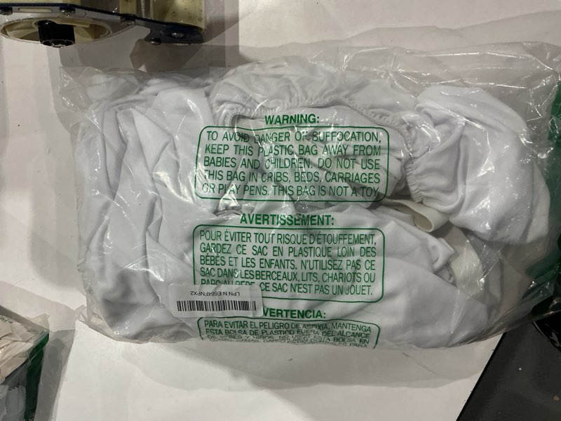 Condition photo showing As Is for box spring cover queen size with smooth and elastic woven material, only covers sides, alternates for bed skirt, wrinkle & fading resistant, washable, dustproof, white, 2 pack queen white 2