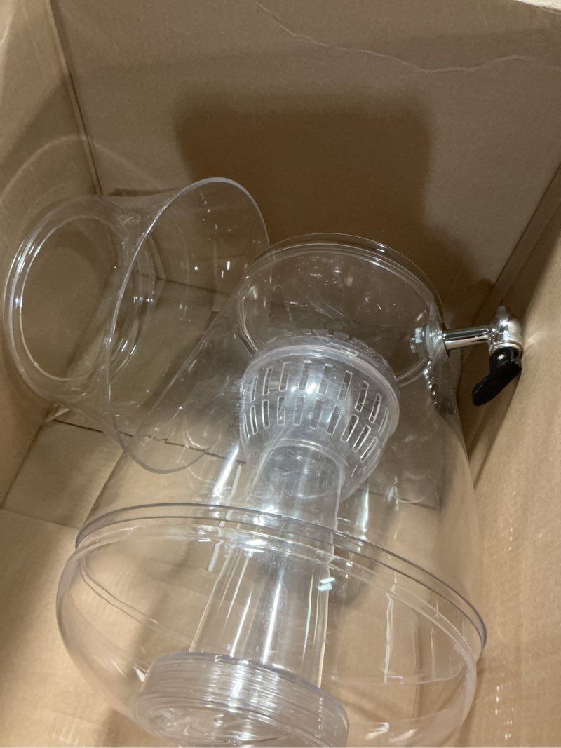 Condition photo showing As Is for CreativeWare 3 Gallon Beverage Dispenser With Ice Cylinder And Fruit Infuser
