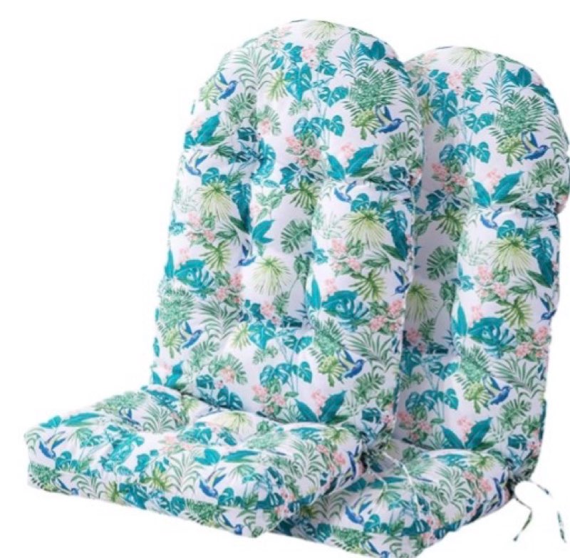 Enipate Tropical Print Adirondack Chair Cushions Set of 2, Weather Resistant Patio Chair Seat Cushio