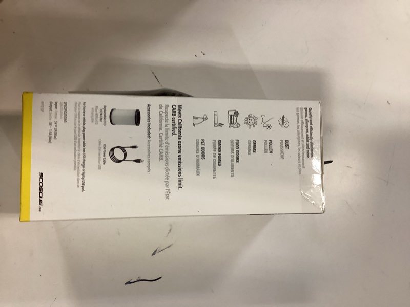 Condition photo showing As Is for scosche afp2-sp fresche air portable hepa air purifier-deodorizer for allergies  & odors car/home