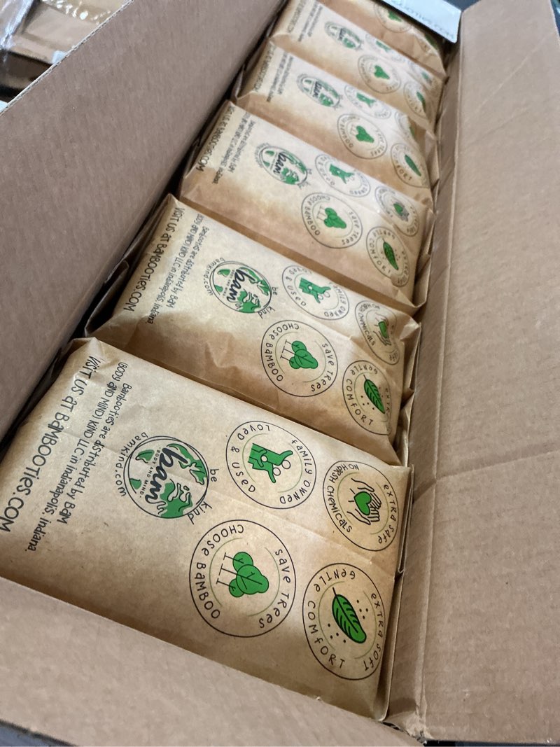 Condition photo showing New/Like New for bamboo baby diapers, totally chlorine free for sensitive skin for newborns to xxl. hypoallergenic & non toxic eco friendlier plant-based materials. tcf nb newborn size (222 ct) newborn 222