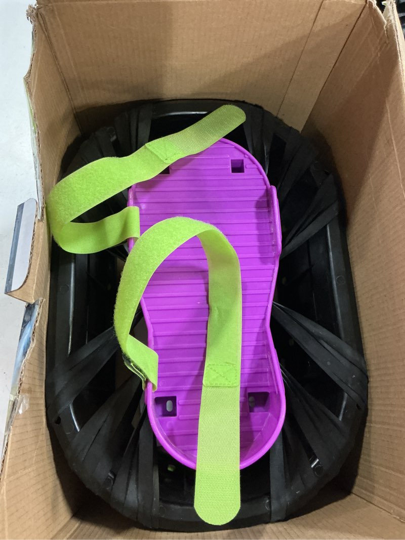 Condition photo showing As Is for (mpleteb)moon shoes bouncy shoes, mini trampolines for your feet, one size, new and improved, bounce your way to fun, very durable, no tool assembly, athletic development, max weight 130 lbs.