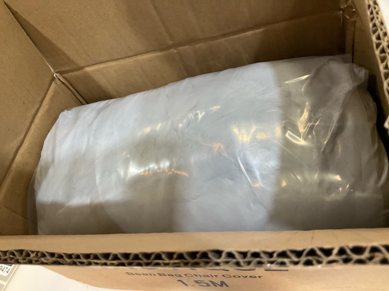Condition photo showing Good Condition for (no filler) 6ft giant bean bag chair cover soft faux rh fur sofa bed washable bean bag couch cover for adult and kids with liner light gray 6ft (59in×26in)