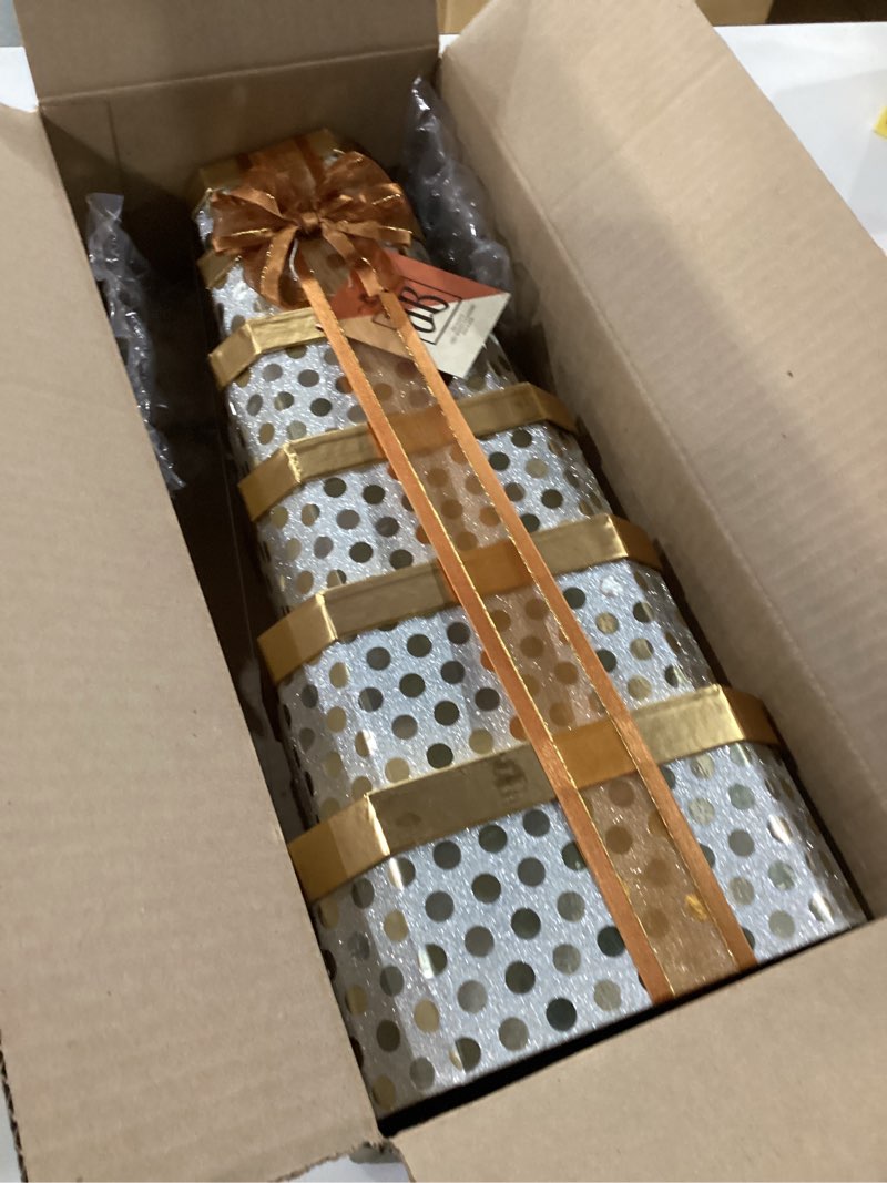 Condition photo showing New/Like New for Broadway Basketeers Thank You Gift Tower – Gourmet Chocolate Cookies & Sweets Snack Tower – Thank You Gift Box for Clients, Teachers, Friends & Colleagues, Holiday, Thanksgiving – Kosher Snack Set