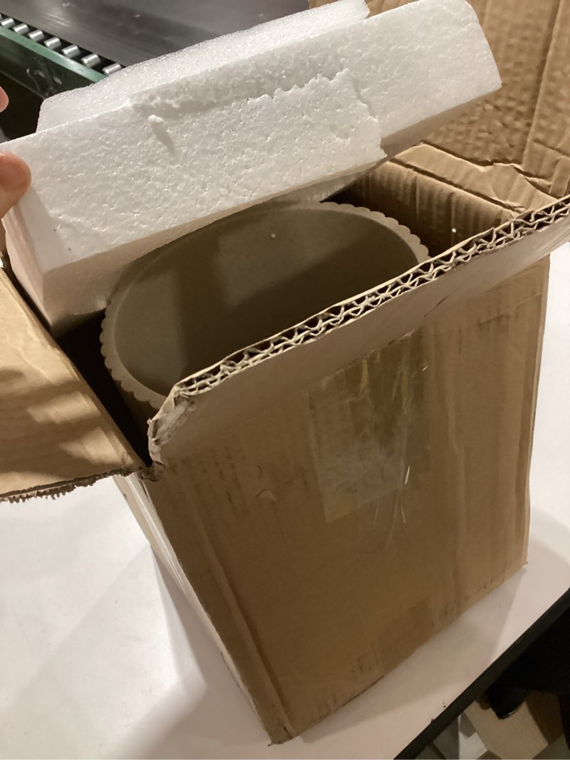 Condition photo showing New/Like New for beige luxury stone bathroom trash can, modern bathroom office trash can, resin wastebasket, garbage receptacle bin for bathrooms, offices, powder rooms, kitchens (beige)
