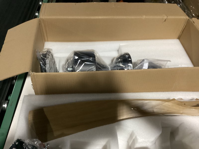 Condition photo showing Good Condition for Ceiling Fan with Lights,52 Inch Wood Ceiling Fans with Remote Control,Dimmable Light,3 CCT,6 Speeds,Noiseless DC Motor,2 downrod,Ceiling Fan for Bedroom,Living Room,Office,Indoor,Natural Wood Grain Downrod+Yellow Blades+Black Rod