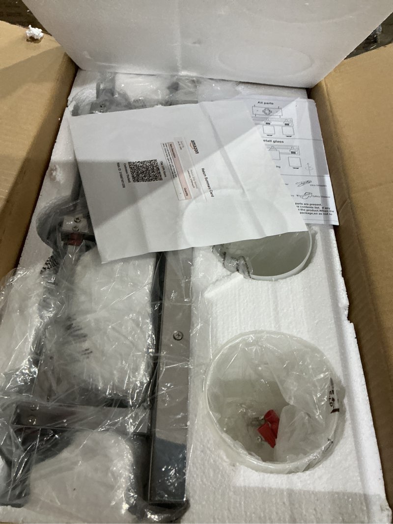 Condition photo showing Good Condition for possini euro dorris double glass 3-light chrome bath light