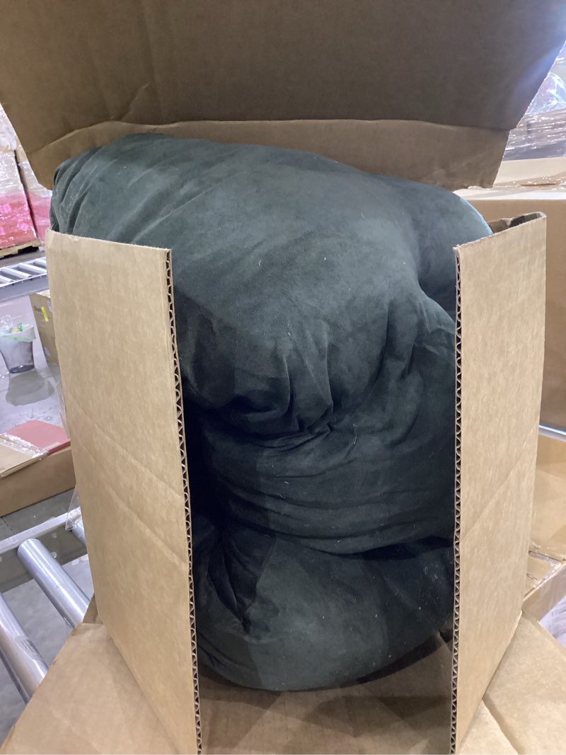 Condition photo showing As Is for Blazing Needles Solid Microsuede Papasan Chair Cushion, 44" x 6" x 44", Hunter Green 44 in x 6 in x 44 in Hunter Green