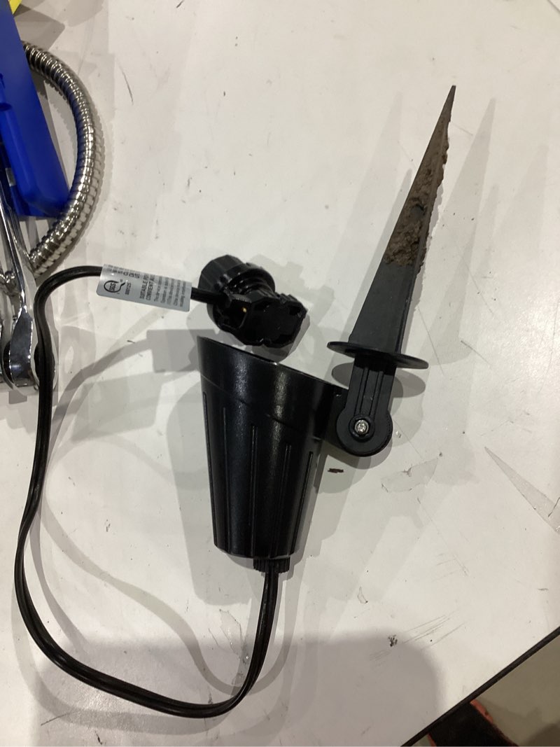 Condition photo showing As Is for  harbor breeze spot light 450 -lumens 5 -watt black low voltage warm white hardwired led