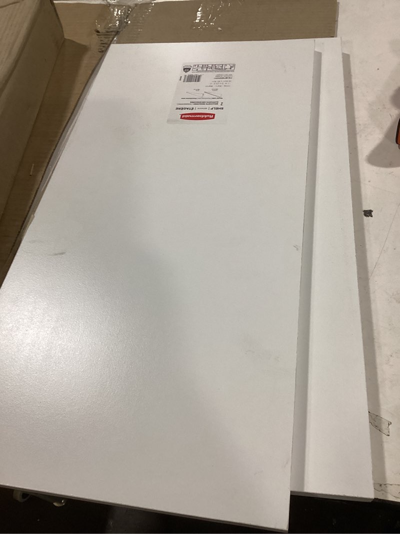 Condition photo showing Good Condition for 5028528 SHELF BOARD WHT 12X24   Rubbermaid .625 in. H X 24 in. W X 12 in. D White Wood Shelf Board