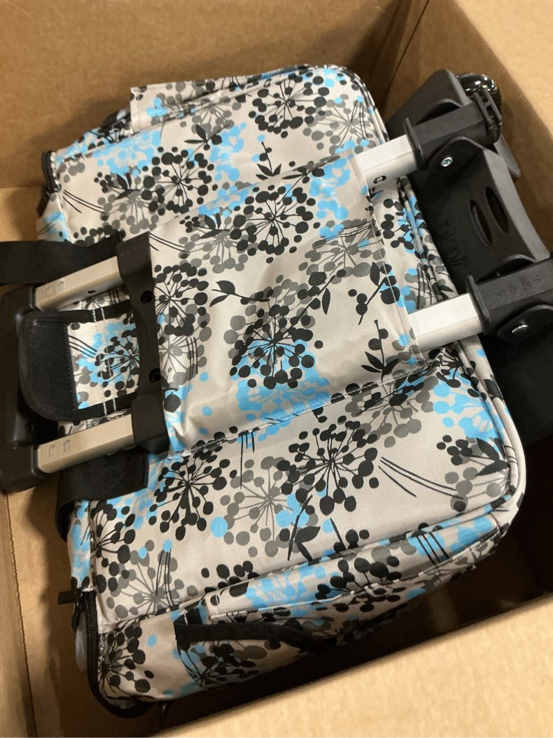 Condition photo showing Good Condition for teamoy rolling scrapbook tote with detachable wheels, rolling craft bag with bottom wooden pad, scrapbook storage bag for women, dandelion